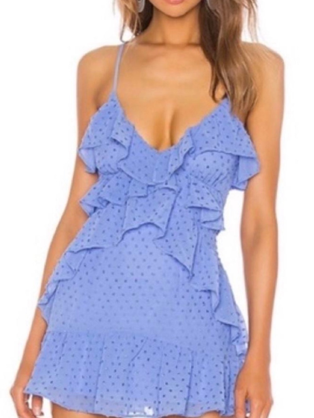 NBD Powder Blue Ruffle Mini Dress